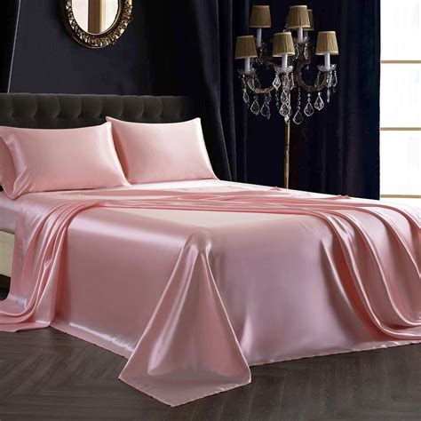 pink satin bedding